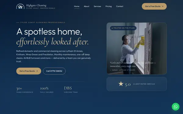 Highgate Cleaning website