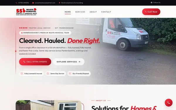 SS Waste Removals website